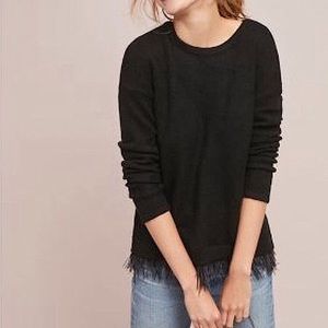 Anthropologie Moth Black Feathered Sweater, M